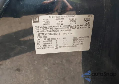 2011 GMC Terrain Sle-1 из США, поврежденный, VIN 2CTALMEC0B6244218